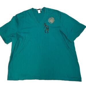Vintage Womens Our Secret 2X Green 80s Shirt Made USA 100% Cotton